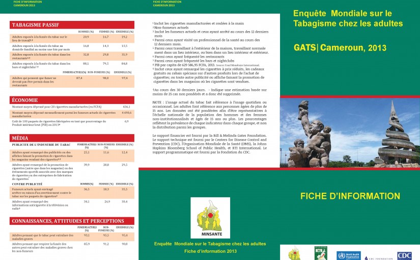 Vulgarisation du GATS-Cameroun: la Coalition Camerounaise Contre le Tabac sur tous les fronts